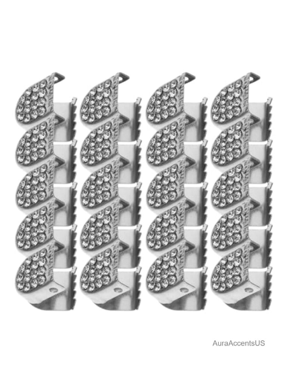 Rhinestone Shoe Lace Clips No Tie Fasteners for Kids Adults Flat Laces 20 Pack